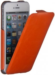 Купить Чехол Cellular Line iPhone 5 флип ультратонкий оранжевый 17788