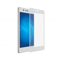 Купить Закаленное стекло с цветной рамкой (fullscreen) Закаленное стекло DF с цветной рамкой (fullscreen) для Nokia 3 nkColor-02 (white)
