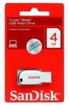 Купить Флеш диск Sandisk USB2.0 4Gb Cruzer Blade, белый