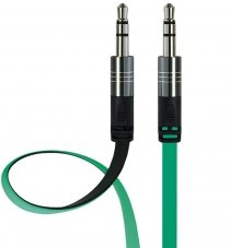 Купить Кабель соединительный Аудио кабель InterStep AUX 3.5mm jack - 3.5mm jack, изумр/черн, 2m