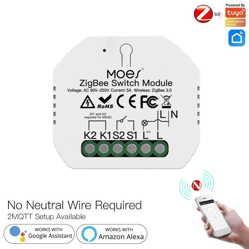 Купить Реле Moes Switch Module Wi-Fi 2,4GHz & Zigbee+RF433 MGHz