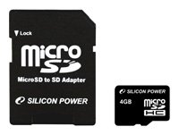 Купить Silicon Power 4Gb + переходник SD (class 4)
