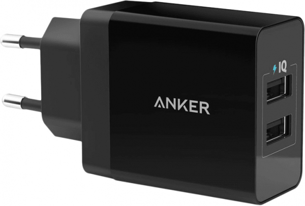 Купить Cетевое зарядное устройство СЗУ Anker 2 USB, 24W 4.8A, 2 Power IQ, A2021L11 Черный