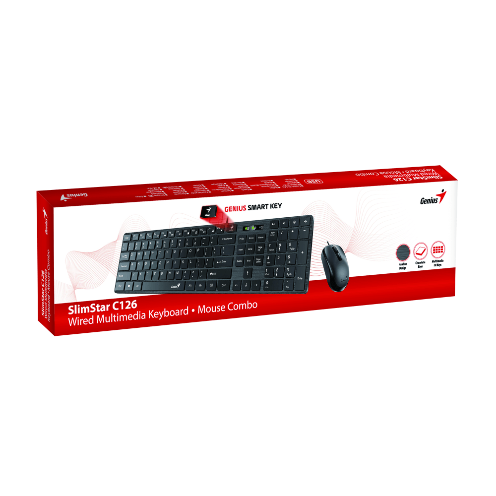 Купить Комплект SlimStar C126  чёрный, USB(клавиатура SlimStar C126 и мышь DX-125)
