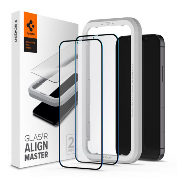 Купить Защитное стекло Spigen Glas.tR AlignMaster 2 Pack (AGL01802) для iPhone 12/iPhone12 Pro (Black)