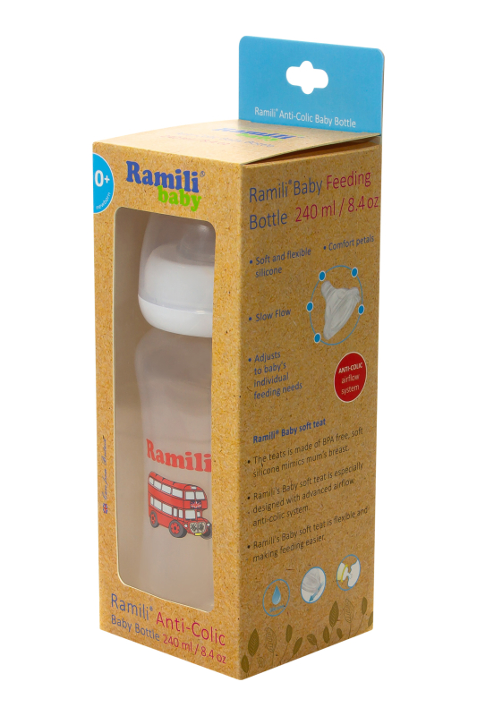 Купить Противоколиковая бутылочка для кормления Ramili Baby 240ML