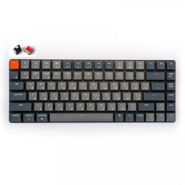 Купить Беспроводная клавиатура Беспроводная механическая ультратонкая клавиатура Keychron K3, Light Grey, 84 клавиши, RGB подстветка, Red Switch