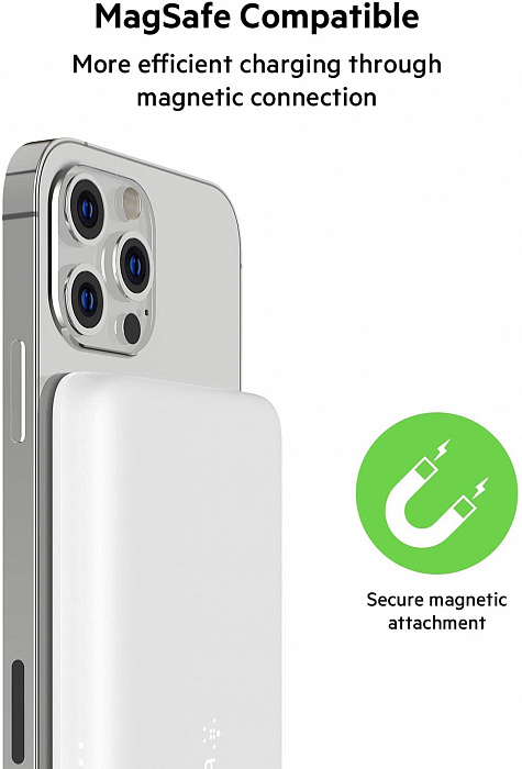 Купить Внешний аккумулятор Belkin Magnetic Wireless 2500mAh (BPD002btWH) для iPhone 12 (White) 1194232