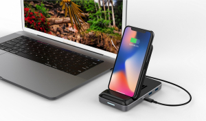 Купить Беспроводная зарядка и док-станция HyperDrive USB-C Hub + 7.5W Qi Wireless Charger iPhone Stand