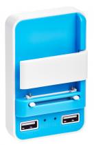 Купить Универсальное СЗУ Partner для аккумуляторов + 2 USB 1А голубое