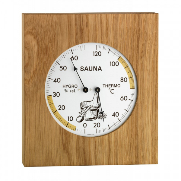 Купить Аналоговый термогигрометр для сауны с рамой из дуба TFA 40.1051.01