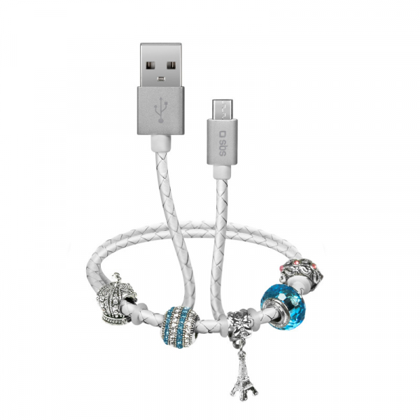 Купить USB  - Micro-USB кабель с шармом для передачи данных и зарядки