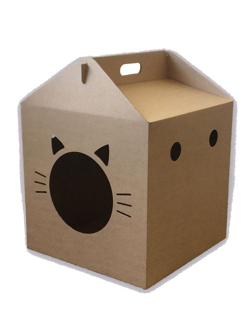 Купить Домик из картона для кошек Petsy Шурум-Бурум серый