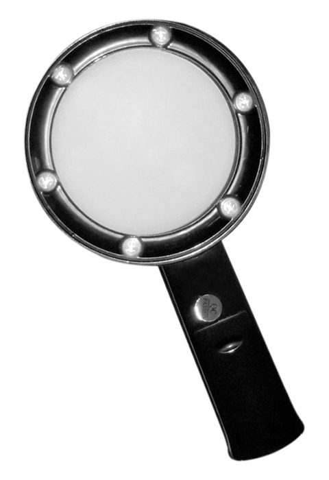 Купить Лупа Kromatech ручная круглая 5х, 75 мм, с подсветкой (6 LED), черная ZB666-075