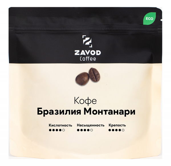 Купить Кофе в зернах Zavod Coffee Бразилия Монтанари 250 гр