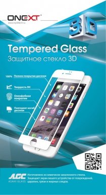Купить Защитное стекло Onext для Samsung Galaxy S7 Edge 3D с рамкой серебристое