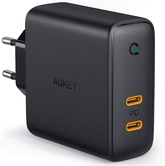 Купить Cетевое зарядное устройство Сетевое зарядное устройство AUKEY PA-D5 2-port 60W USB-C Wall Charger Black