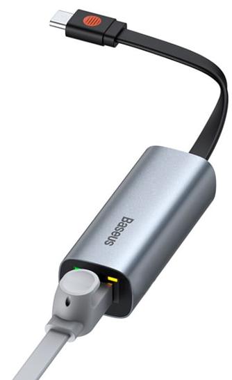 Купить Адаптер Baseus Steel Cannon Series USB-A/USB-C to Ethernet CAHUB-AF0G (Dark Grey)