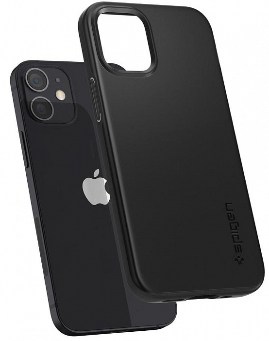 Купить Чехол Spigen Thin Fit (ACS01739) для iPhone 12 Mini (Black)