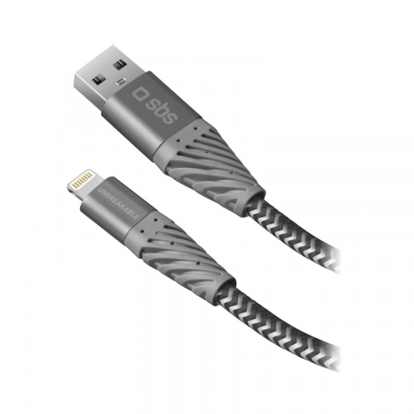 Купить Зарядный кабель светоотражающий Ligthning-USB, 2м серый с черным