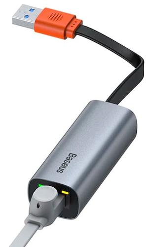 Купить Адаптер Baseus Steel Cannon Series USB-A to Ethernet CAHUB-AD0G (Dark Grey)