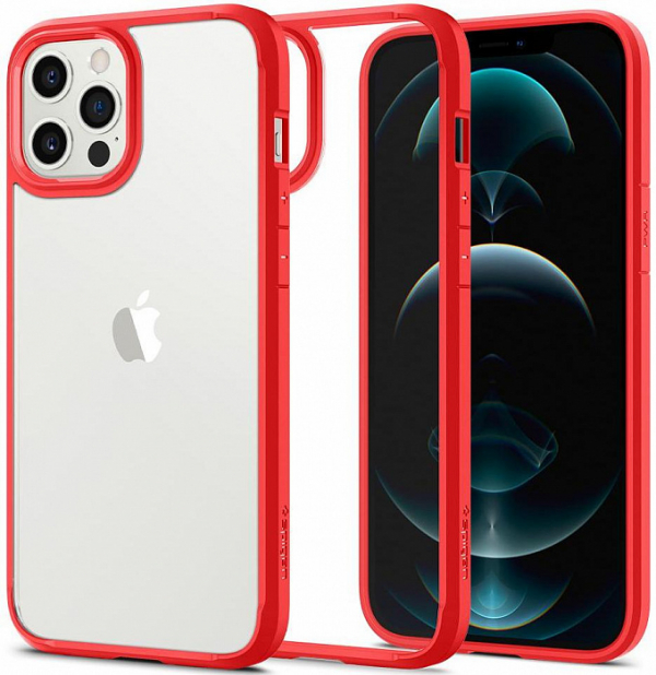 Купить Чехол-накладка Spigen Ultra Hybrid (ACS01704) для iPhone 12/ iPhone 12 Pro (Red) 1162443