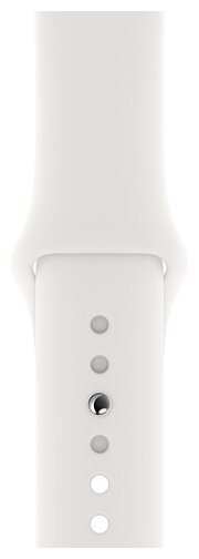 Купить Apple Watch Series 5, 44 мм, корпус из алюминия серебристого цвета, спортивный браслет белого цвета (MWVD2RU/A)