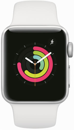 Купить Часы Apple Watch Series 3 38 мм серебряный + ремешок белый (MTEY2RU/A)