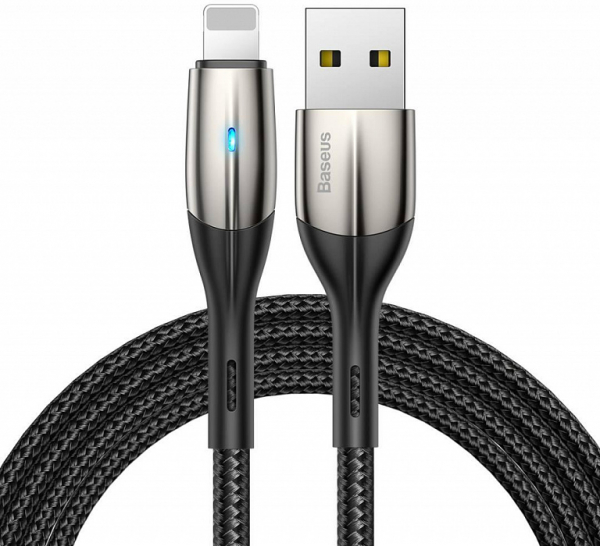 Купить Кабель Baseus Horizontal Data Cable(With An Indicator Lamp)USB For iP 2.4A 1m Black