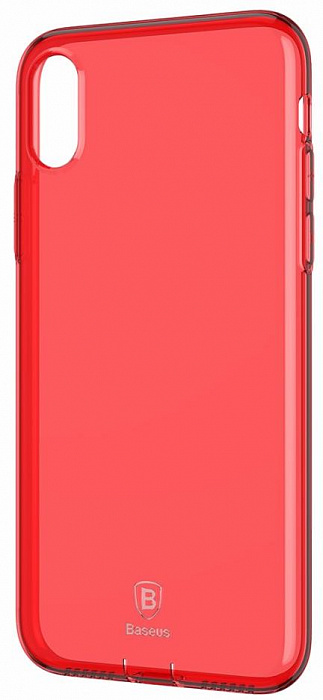 Купить Чехол Baseus Simple Series Case Pluggy (ARAPIPHX-A09) для Apple iPhone X (Transparent Red) 932070