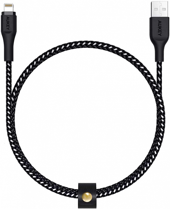 Купить Кабель Aukey MFi Lightning 8 pin Sync and Charging Cable L 1.2m черный LLTS148174