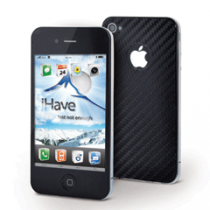 Купить Чехол Защитная пленка Карбон iHave iPhone 4 на заднюю панель черная BI5702