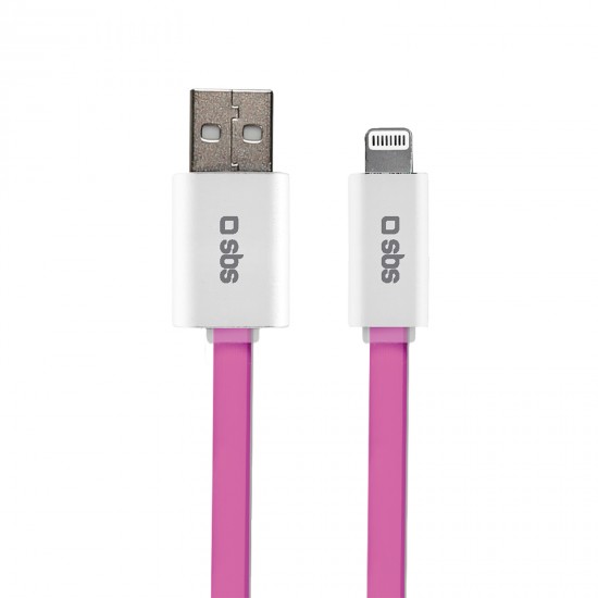 Купить Зарядный кабель flat Ligthning to USB, 1.5m pink