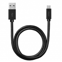 Купить Кабель Deppa Leather USB - micro USB, алюминий/экокожа, 1.2м, черный, 72268