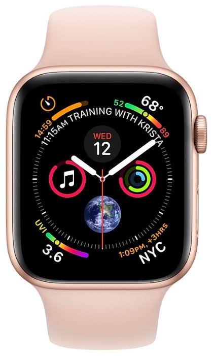 Купить Часы Apple Watch Series 4 GPS, 40mm Gold Aluminium Case with Pink Sand Sport Loop (MU682RU/A)