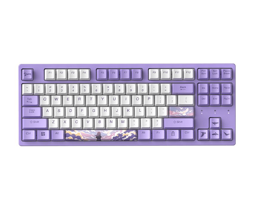Купить Клавиатура механическая проводная Dareu A87L Dream (фиолетовый, серия "сон"), 87 клавиш, switch Aqua (linear), подключение USB - TypeC, раскладка ENG/RUS
