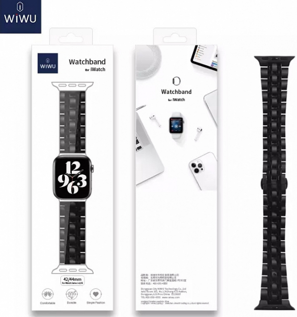 Купить Ремешок Wiwu Seven Beads Steel Band для Apple Watch Series 1-6/SE 42/44 mm (Black) 1187349