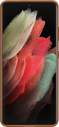 Купить Чехол-накладка Samsung EF-VG998LAEGRU Leather Cover для Galaxy S21 Ultra, коричневый (EF-VG998LAEGRU)