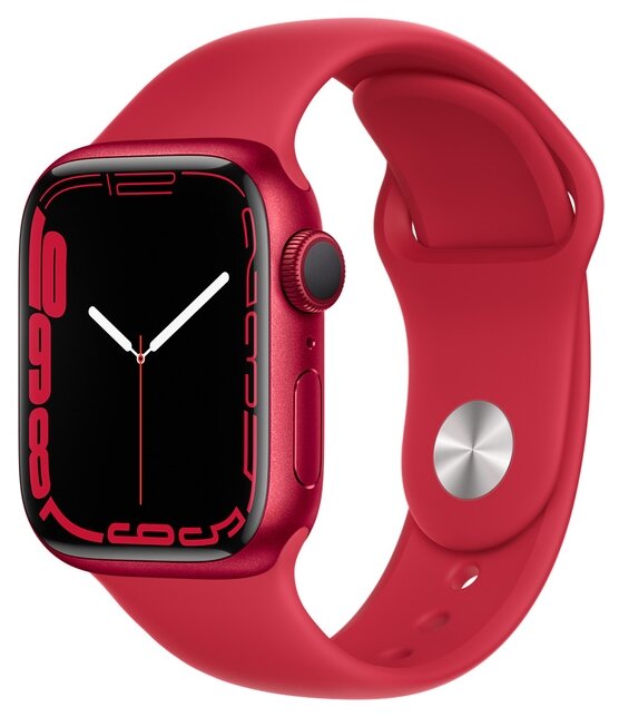 Купить Умные часы Смарт-часы Apple Watch Series 7 GPS 41mm (PRODUCT)RED Aluminium Case with Sport Band (MKN23RU/A)