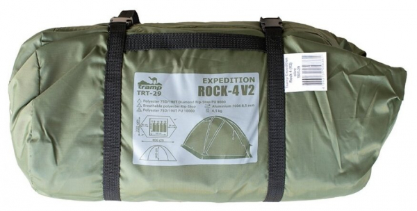 Купить Палатка Tramp Rock 4 (V2) зеленый