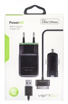 Купить Зарядное устройство Набор Vertex PowerKit СЗУ/АЗУ/Каб. iPhone/iPod черный