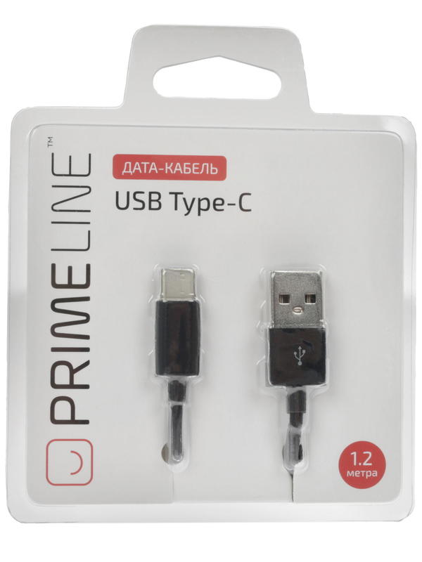 Купить Кабель для передачи данных Кабель Prime Line USB- USB Type-C, 1.2м, черный 7213