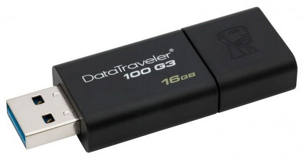 Купить Флеш диск Kingston 16Gb DataTraveler 100 G3 DT100G3/16GB USB3.1 gen.1 черный