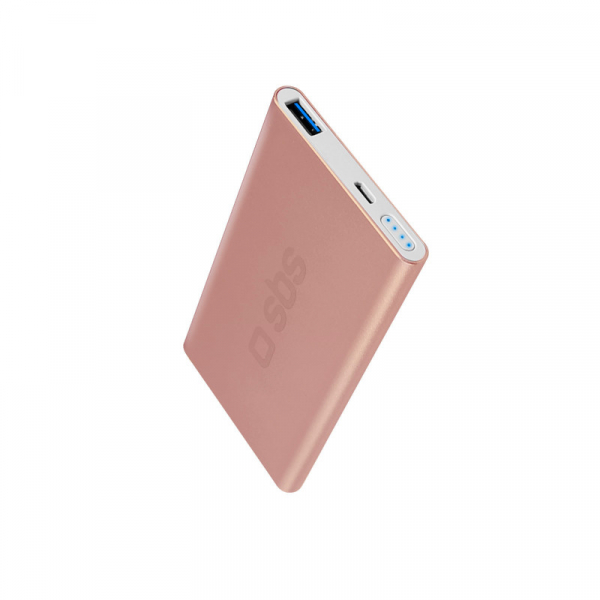 Купить Внешний аккумулятор SBS Polymer alluminium power bank 5000 mAh, 1 USB output 2,1 A, rose gold color