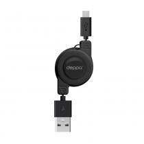 Купить Кабель OTG адаптер Deppa USB - microUSB, универсальный с автосмоткой, 0,8 м 72102