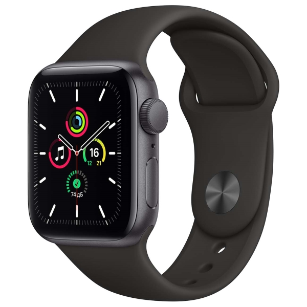 Купить Смарт-часы Apple Watch SE 40mm Space Gray Aluminum Case with Black Sport Band (MYDP2RU/A)