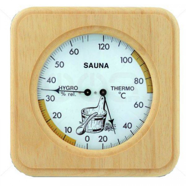 Купить Аналоговый термогигрометр для сауны с деревянной рамой TFA 40.1007