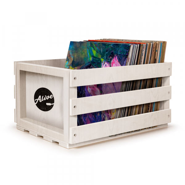 Купить Ящик для хранения винила Ящик для 80 пластинок ALIVE AUDIO Nature (White)