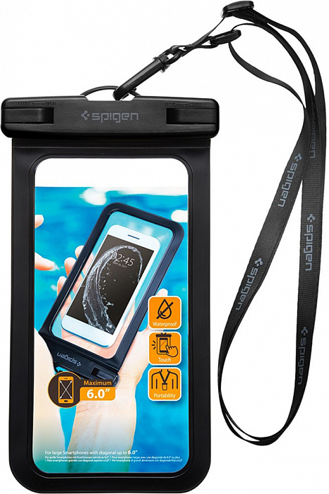 Купить Водонепроницаемый универсальный чехол Водонепроницаемый чехол Spigen Velo A600 (000EM21018) для смартфона 6" (Black) 1038992