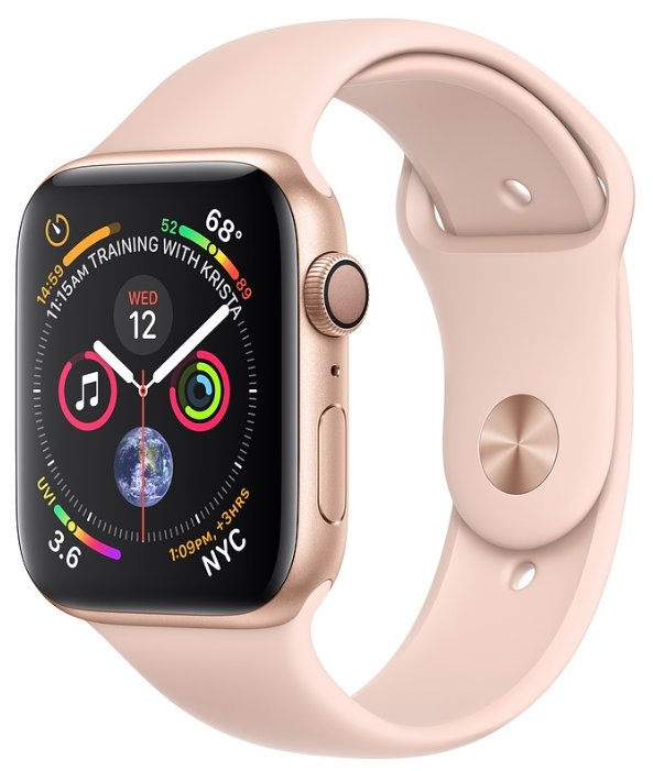 Купить Часы Apple Watch Series 4 GPS, 44mm Gold Aluminium Case with Pink Sand Sport Band MU6F2RU/A